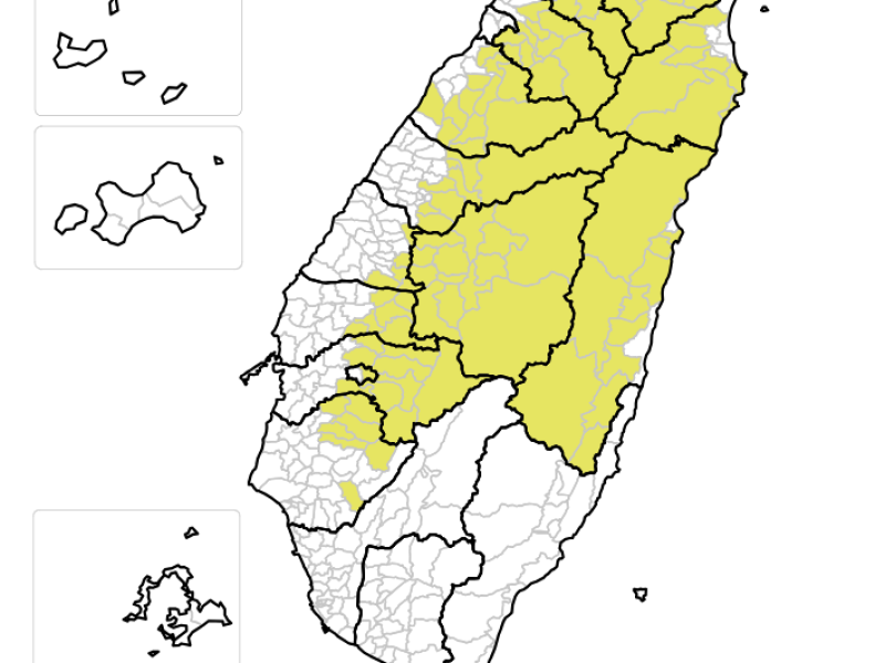 低溫特報 ! 花蓮局部地區 今晚至明日有10度左右機率